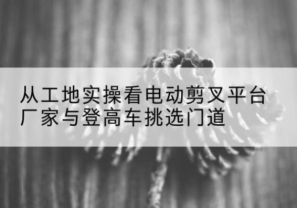东湖电动剪叉升降平台厂家-从工地实操看电动剪叉平台厂家与登高车挑选门道